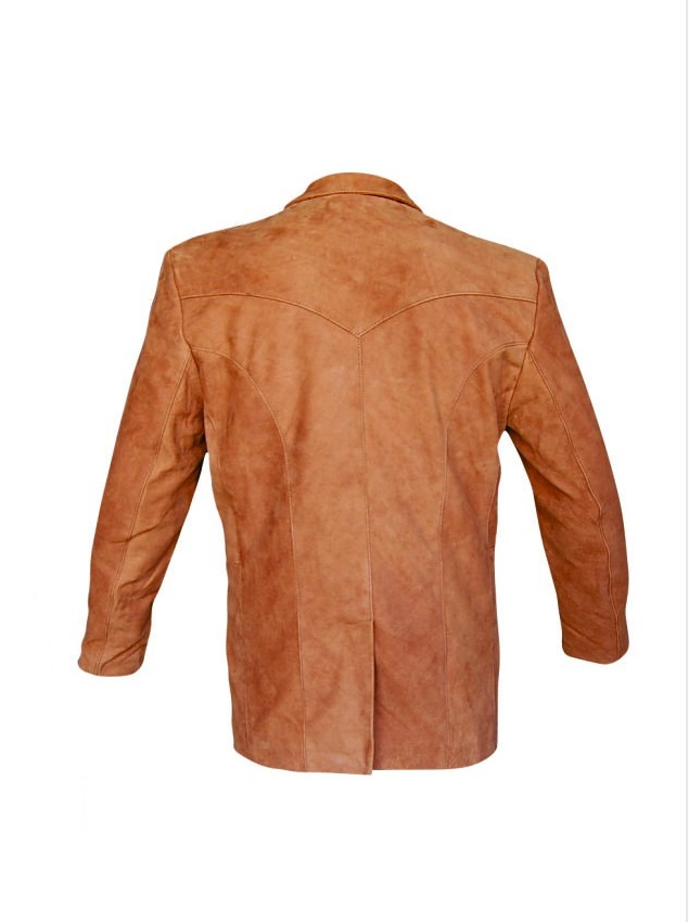 (image for) Men's Brown Buffalo Leather three button blazer